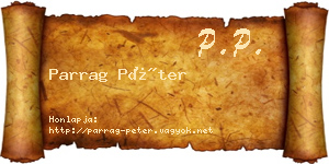 Parrag Péter névjegykártya