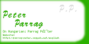 peter parrag business card